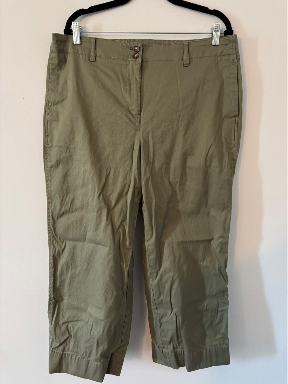 Talbots New England Chino Women's Olive Green Pants Size 16P